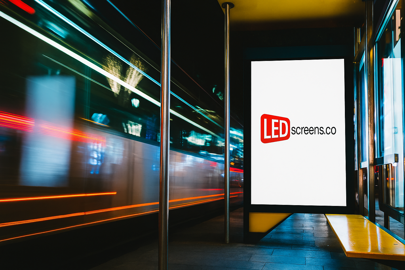 LED Advertising Screen on busy street
